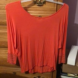 Amber blue orange shirt